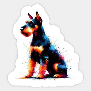 Vivid Jagdterrier in Colorful Splash Art Style Sticker